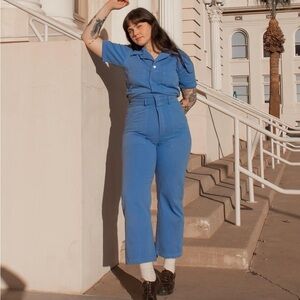 Big Bud Press Light Blue Short Sleeve Jumpsuit